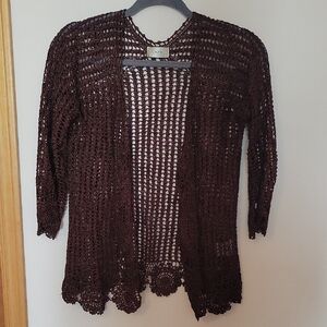Chic Crochet Open-Front Cardigan